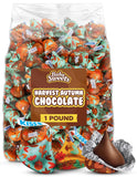 Thanksgiving Candy Foil Wrapped Milk Chocolates 1 Lb - Fall Themed Milk Chocolate Candy - Approx 100 Pieces
