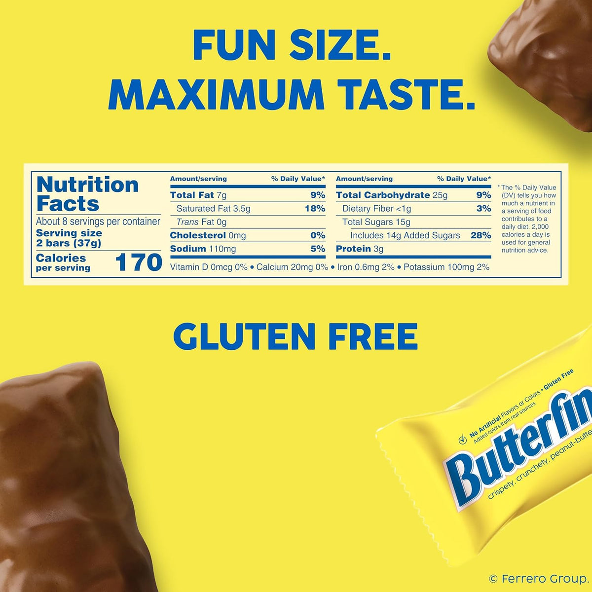 Nestle Butterfinger Fun Size Bars, 10.2 Oz (Pack of 2)