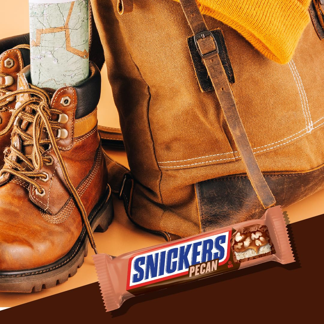 SNICKERS Pecan Milk Chocolate Candy Bars, Full Size, Bulk Box, 24 Pack