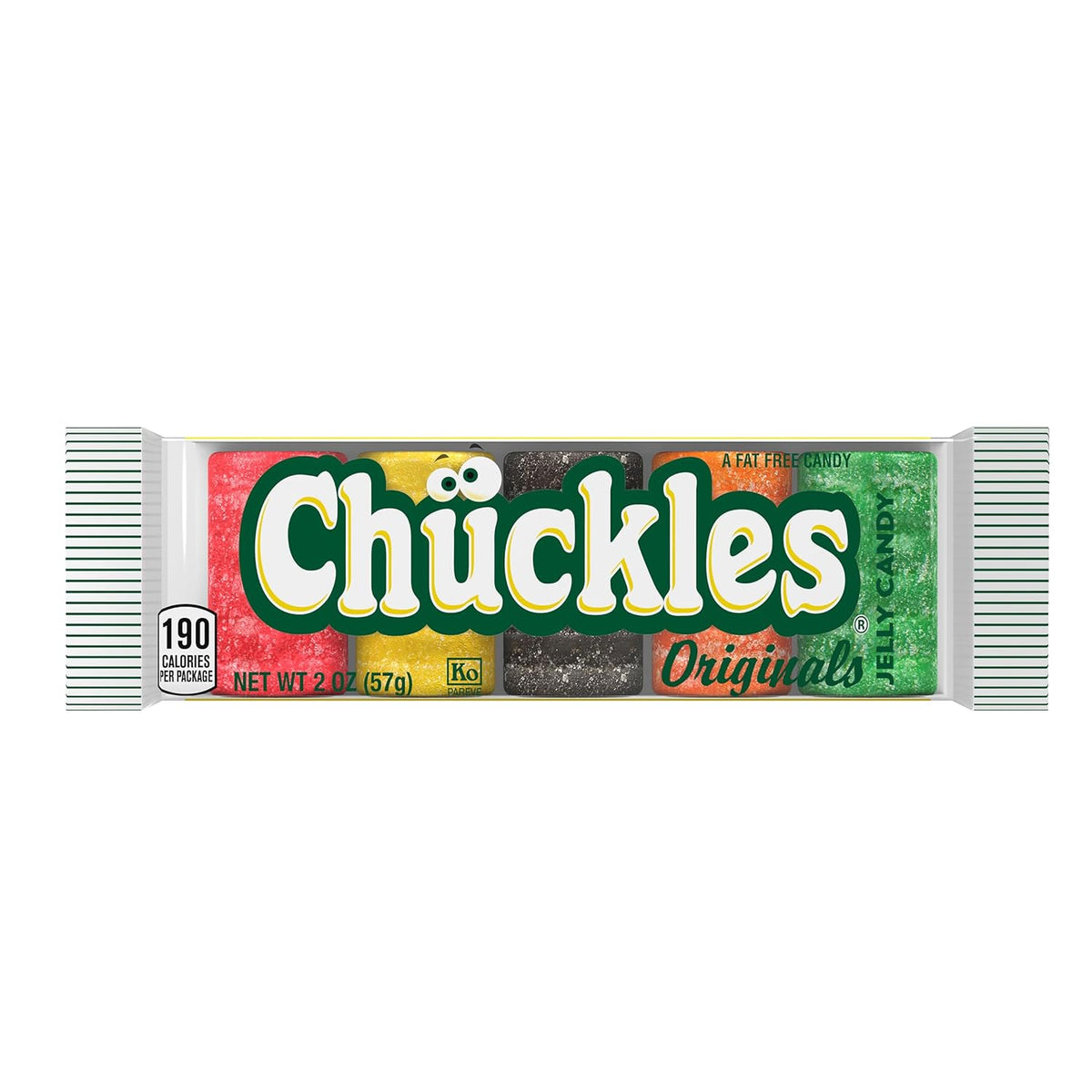 Chuckles Original Jelly Candy, Assorted Fruit Flavors, 2 Oz Bars, 24 Ct