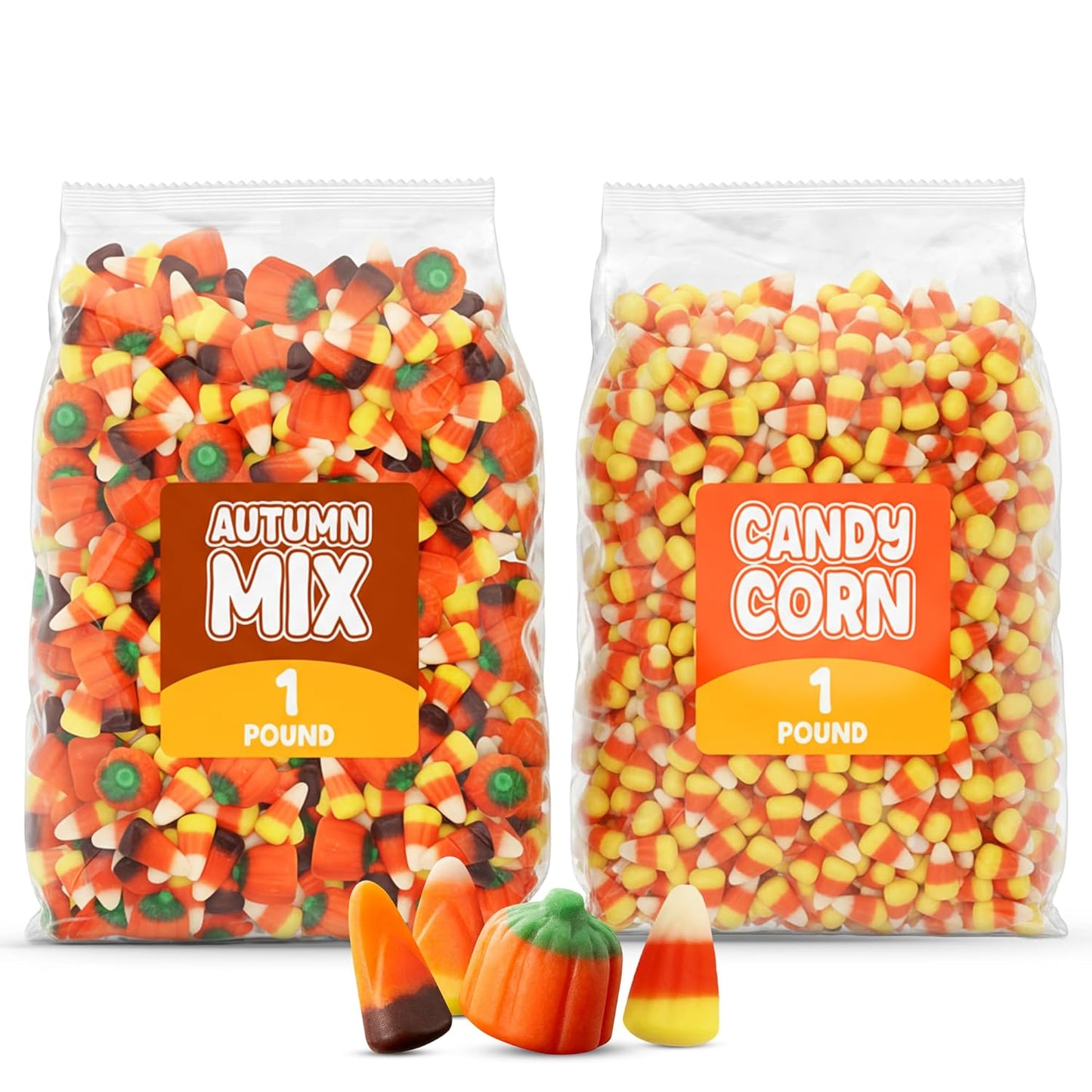 Candy Corn & Autumn Mix Bulk Fall 2 Lb (1 Lb Corn + 1 Lb Autumn Seasonal