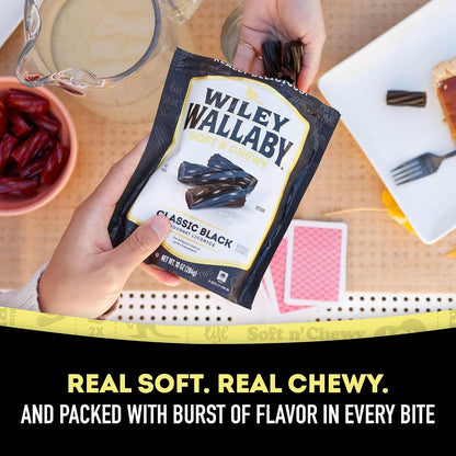 Wiley Wallaby Licorice 24 Ounce Classic Gourmet Soft & Chewy Australian Black Licorice Candy Twists, 1 Pack