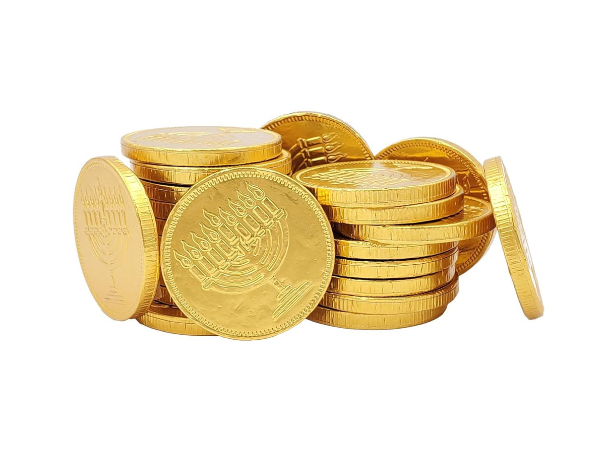 Chocolate Coins, Nut-Free, Made with Premium Belgian Milk Chocolate, Kosher Dairy Chanukah Gelt, Half-Pound