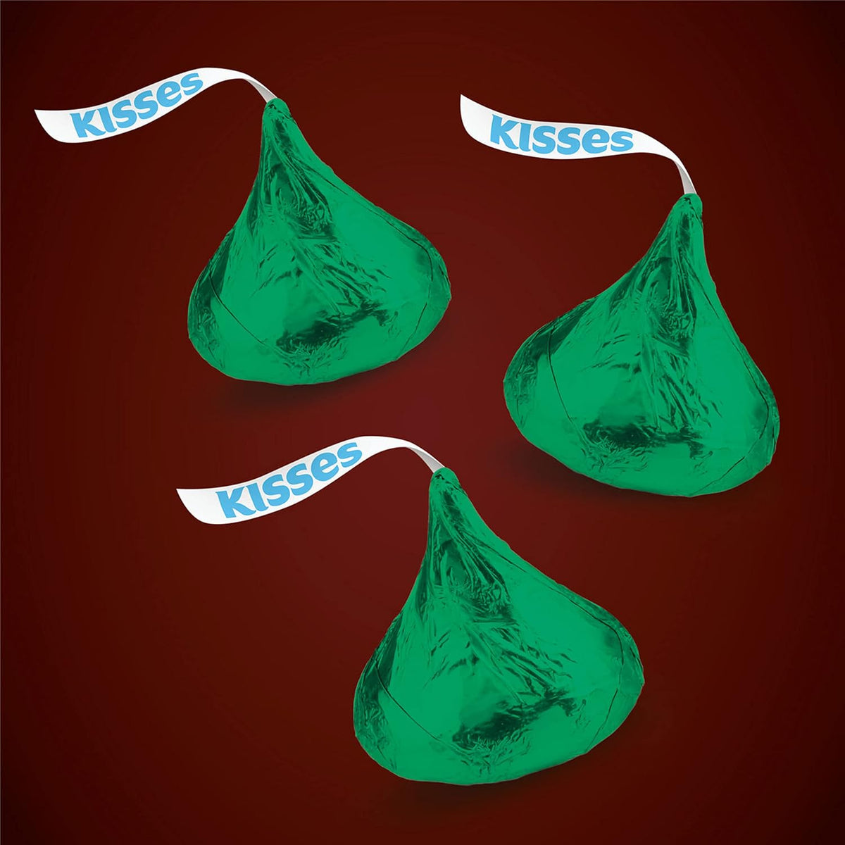 HERSHEY'S KISSES Milk Chocolate Candy Bulk Bag, Green Foils, 60 Oz