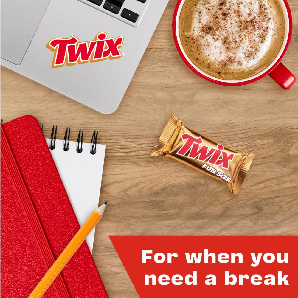 TWIX Fun Size Caramel Cookie Milk Chocolate Candy Bars Bag, 10.8 Oz