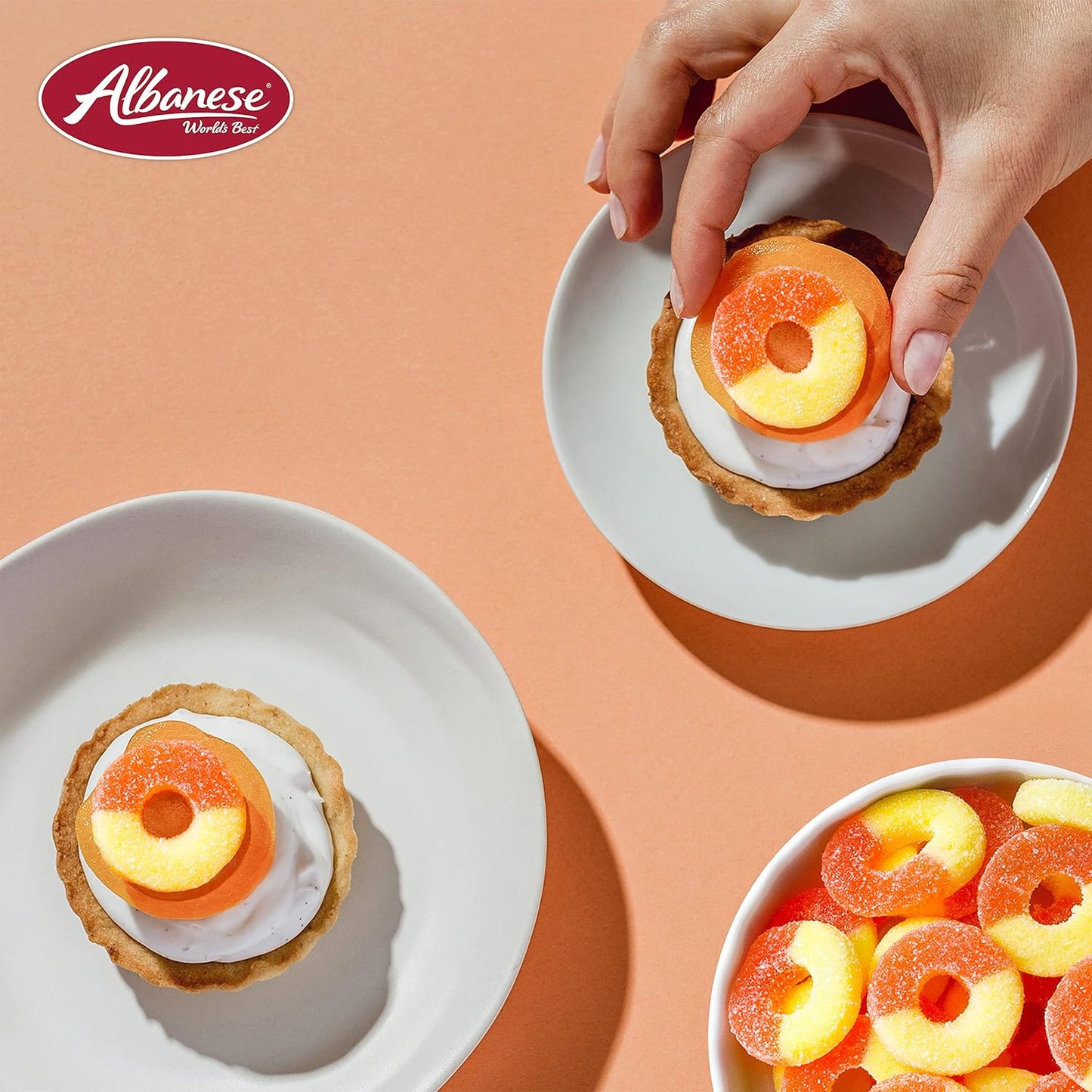 Albanese Candy, Gummi Peach Rings, 7-Ounce Bag, Pack of 12