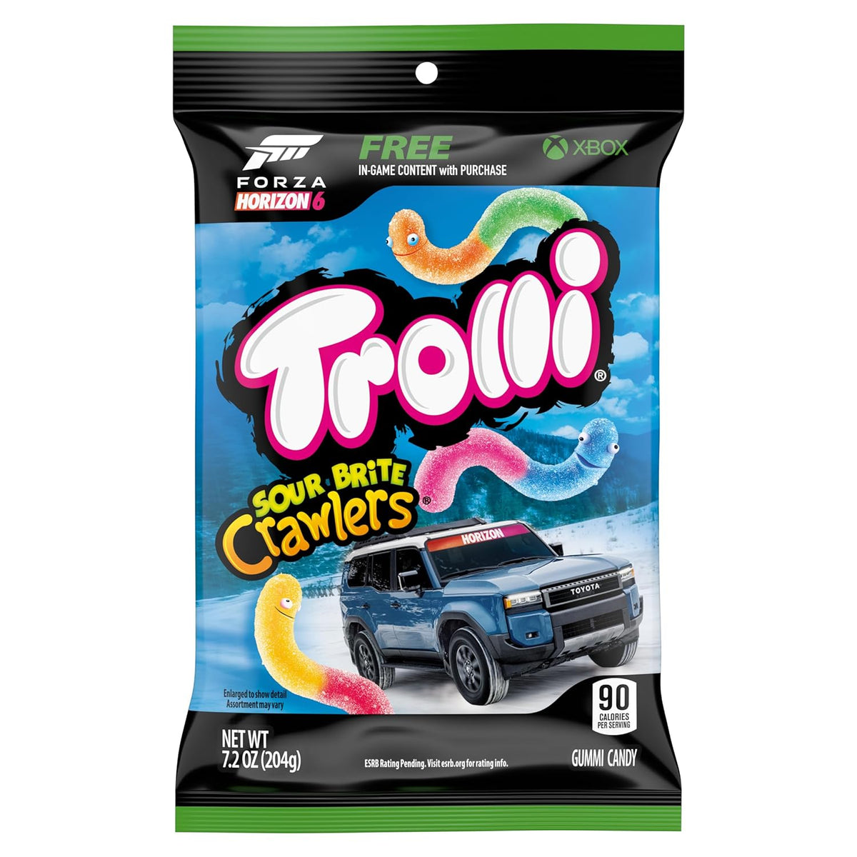 Trolli Sour Brite Crawlers Candy, Sweet & Sour Gummy Worms, 7.2 Oz