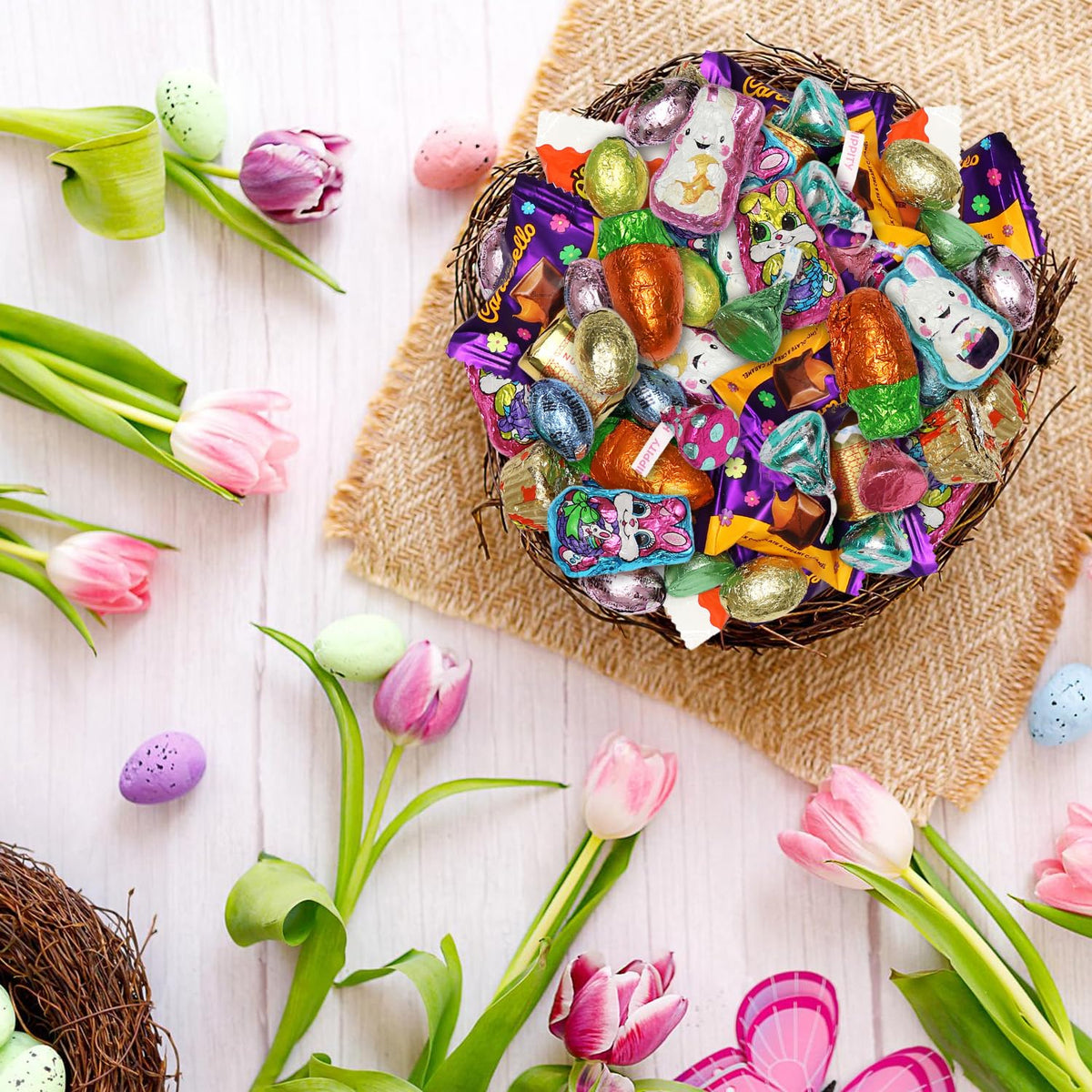 Bulk Easter Chocolate Candy Mix - 4 Pound Assorted Individually Wrapped Chocolate Candies Variety Pack for Easter
