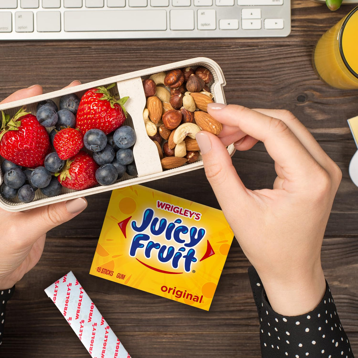 JUICY FRUIT Original Chewing Gum Bulk Candy Individually Wrapped 45 Ct 3 Pk