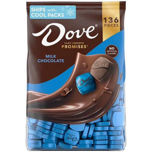 DOVE PROMISES Milk Chocolate Candy Individually Wrapped Bulk Pack (38.09 Oz, 136 Piece) Bag