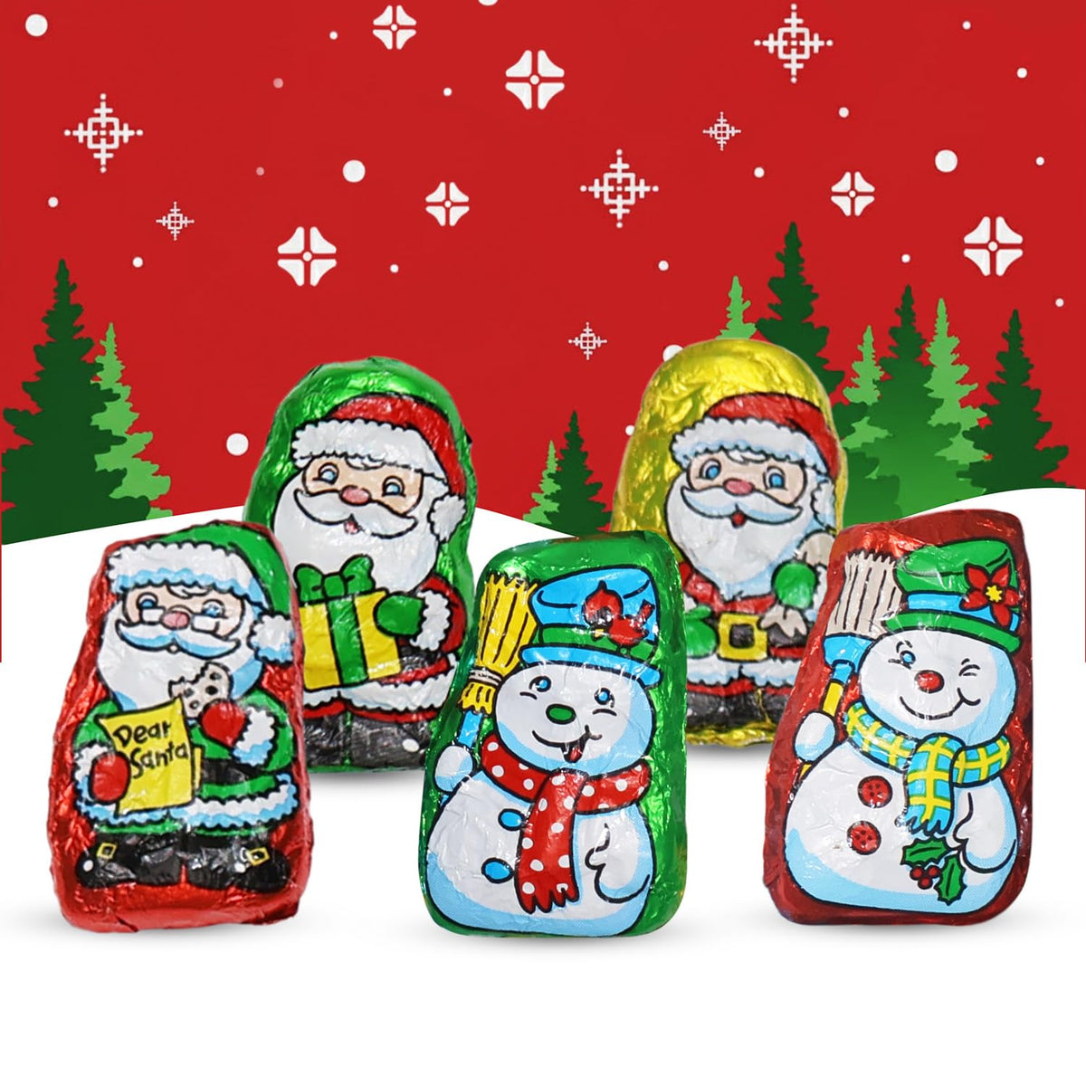 Christmas Candy Milk Chocolate Santa Helpers 12 Oz Bag - Individually Wrapped Holiday Novelty Mini Santas Chocolate Candies Treats for Stocking Stuffers, Bowls, Parties & Gift Bags