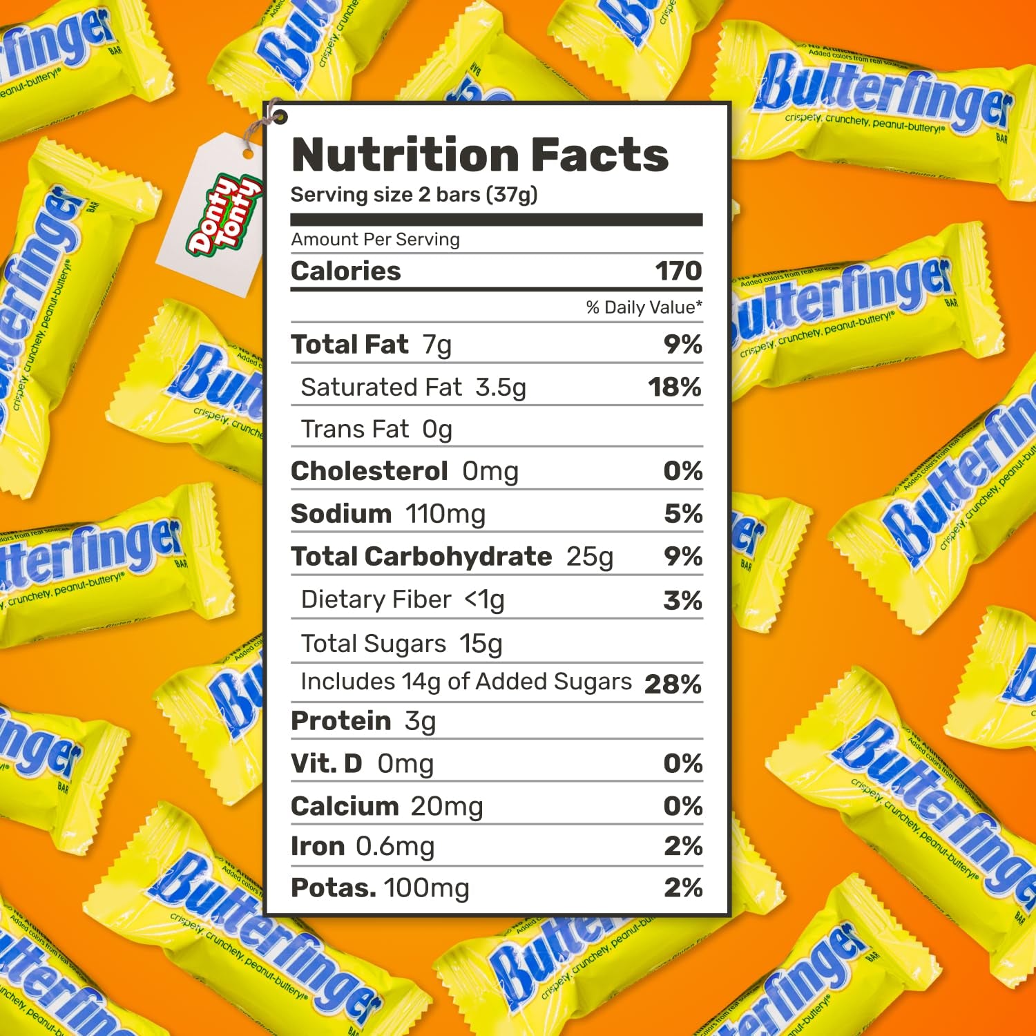Butterfinger Candy Bars 1 Lb – anti Melt Pack, Individually Wrapped, Bulk Resealable Bag, Fun Size