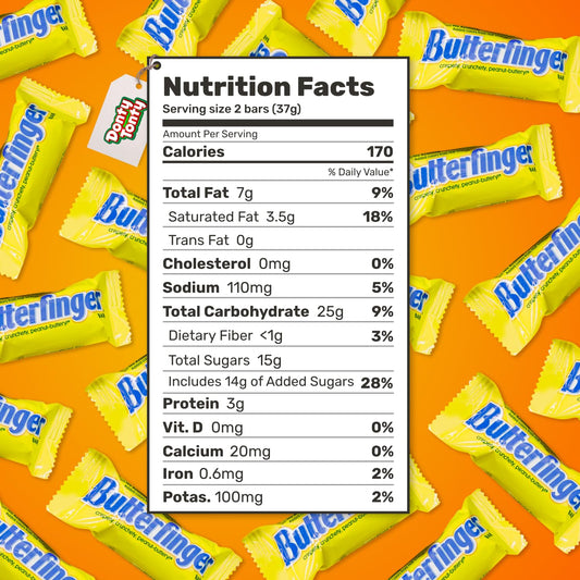 Butterfinger Candy Bars 1 Lb – anti Melt Pack, Individually Wrapped, Bulk Resealable Bag, Fun Size