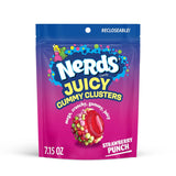 Nerds, Juicy Gummy Clusters, Strawberry Punch, Juicy and Gummy Candy, 1 Stand up Bag, for Snacking and Sharing, 7.2 Ounce