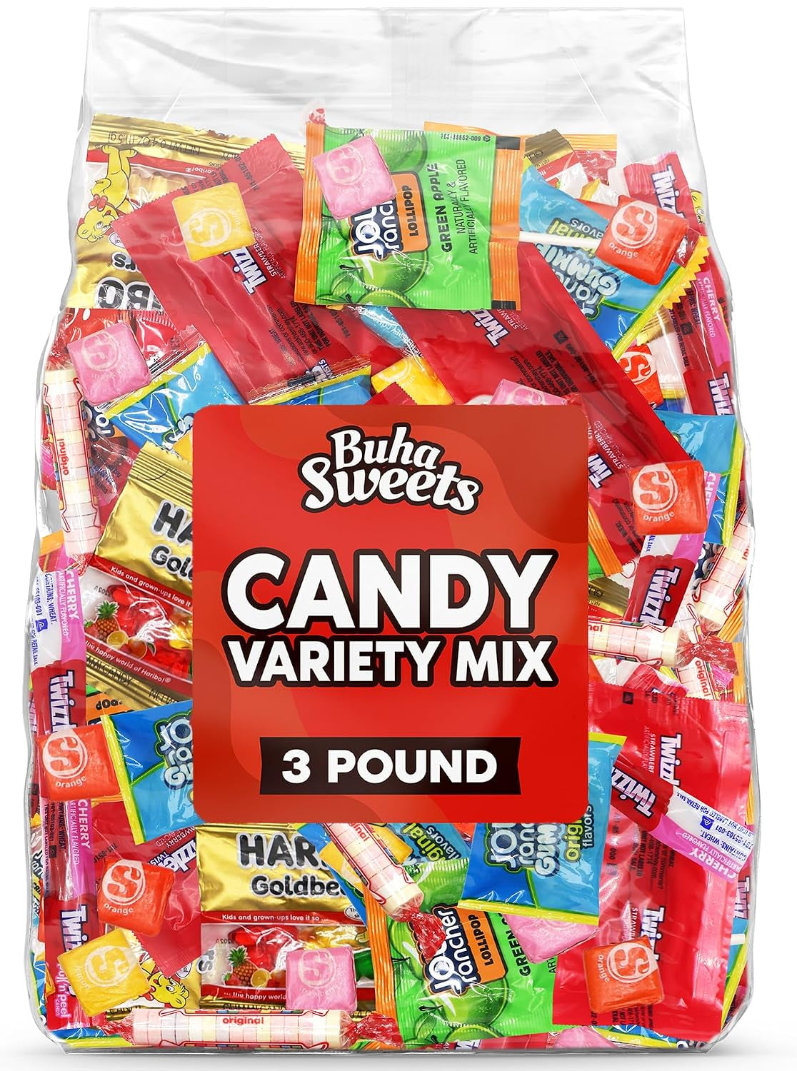 Bulk Candy Variety Pack - 3 Lb Large Assorted Individually Wrapped Party Candies Mix