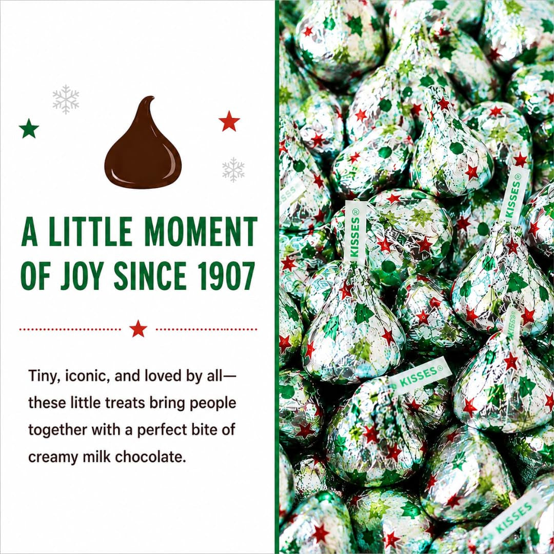 Hershe,Y Kisses 2LBS Sugar Cookie Flavored Chocolate Candy 192 Pcs Bulk Bag Individually Wrapped Creamy Chocolate Treats for Snacks Parties, Candy Dishes, Baking, Dessert Decorating, Gift Giving and Everyday Snacking