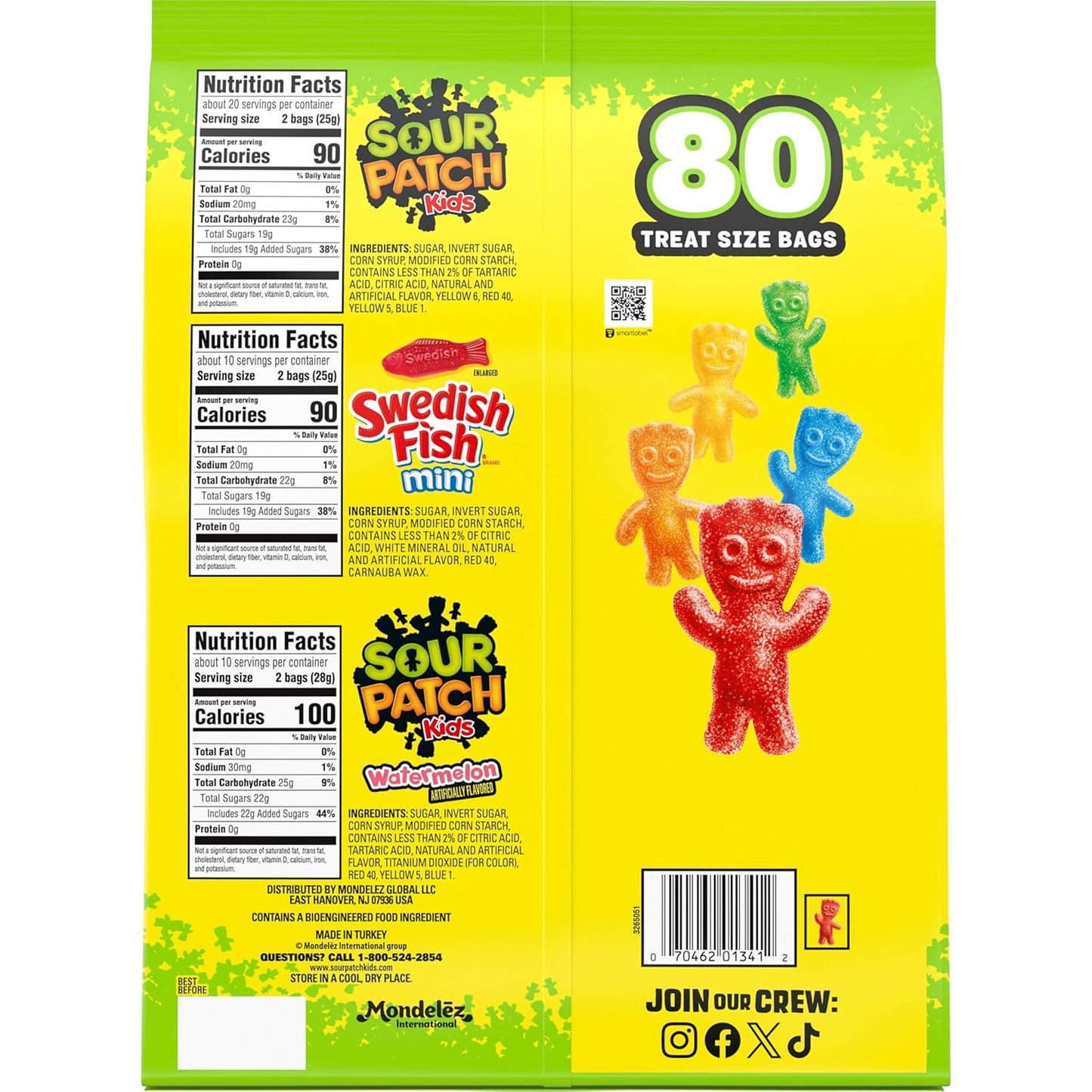 SOUR PATCH KIDS and SWEDISH FISH Mini Soft & Chewy Gummy Candy Variety Pack