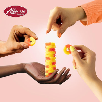 Albanese Candy, Gummi Peach Rings, 7-Ounce Bag, Pack of 12