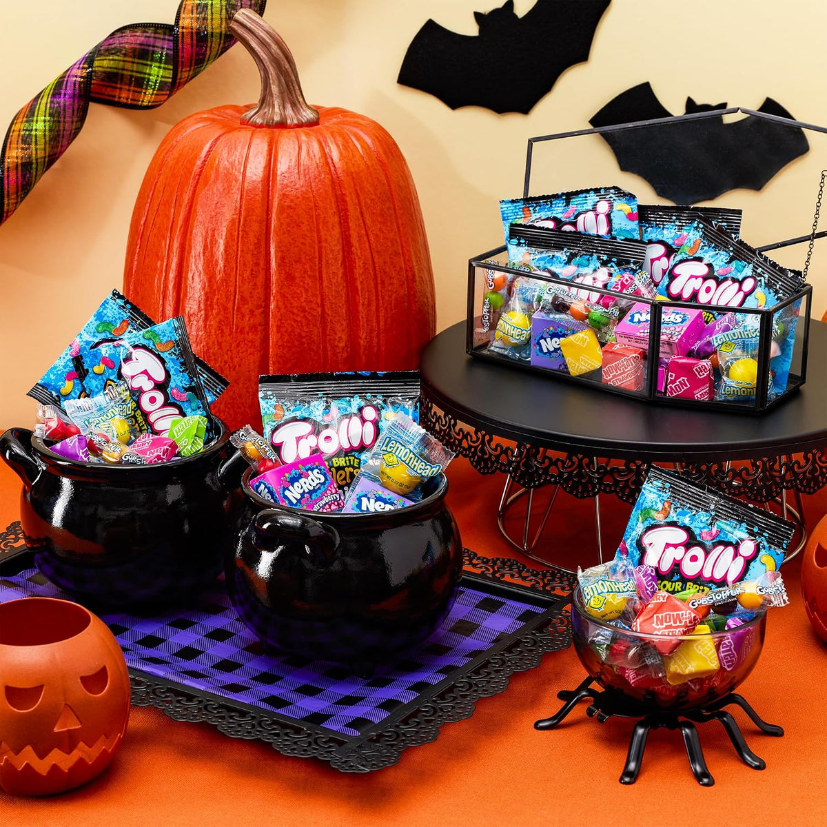 Halloween Candy Classic Fun Trick-Or-Treat Assortment with Nerds, Trolli, Now and Later, Lemonhead, Gobstoppers, 260 Pieces, 69.3 Ounces, Variety Bag, 4.88 Pounds