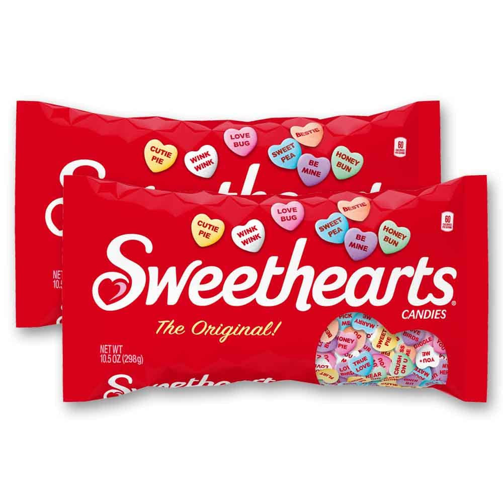 Sweethearts Conversation Hearts Candy Bulk - Valentine's Day Bulk Candy Hearts - 10.5 OZ BAG - 2 PACK