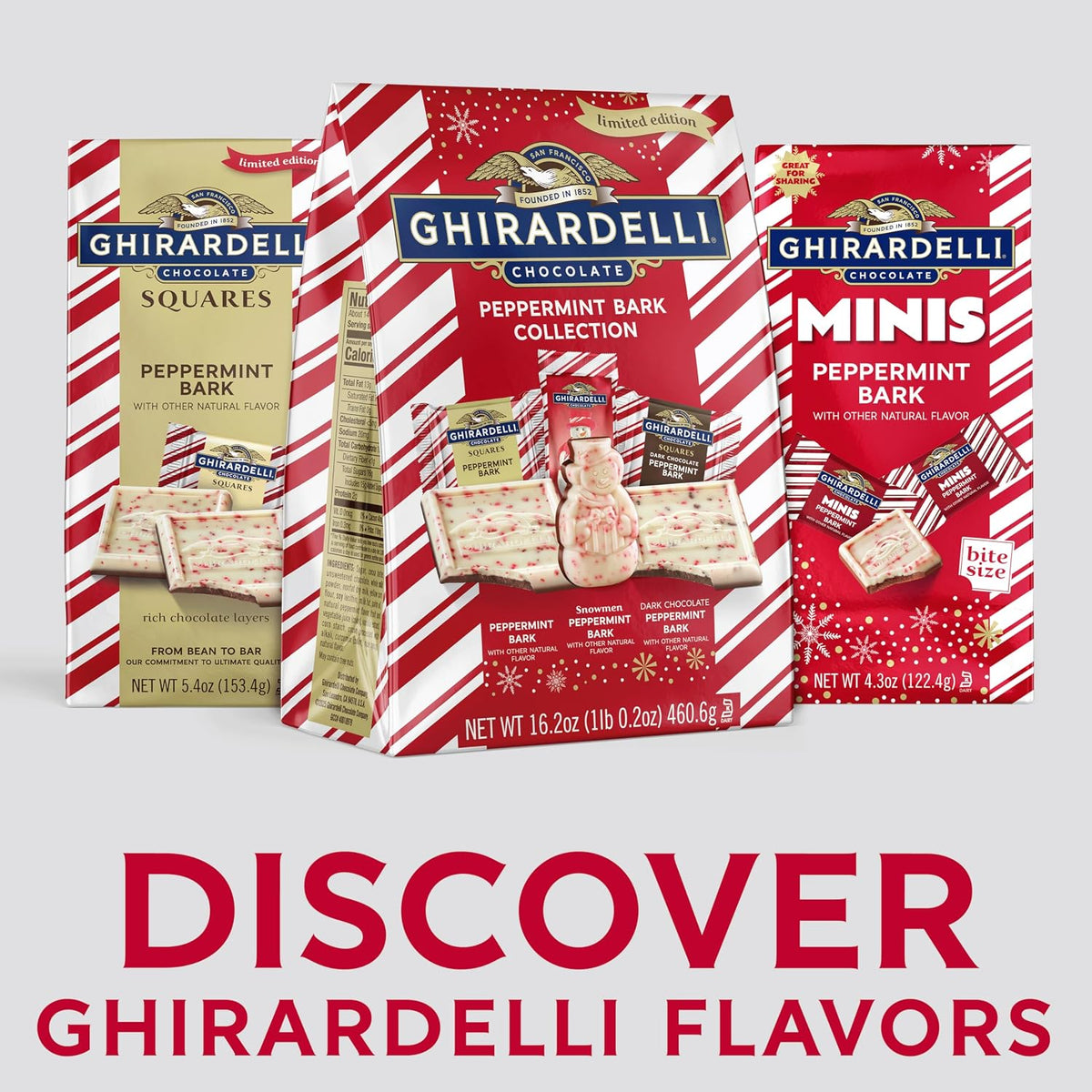 GHIRARDELLI Peppermint Bark Collection, 16.2 Oz Bag Premium Holiday Chocolate Candy Assortment Individually Wrapped
