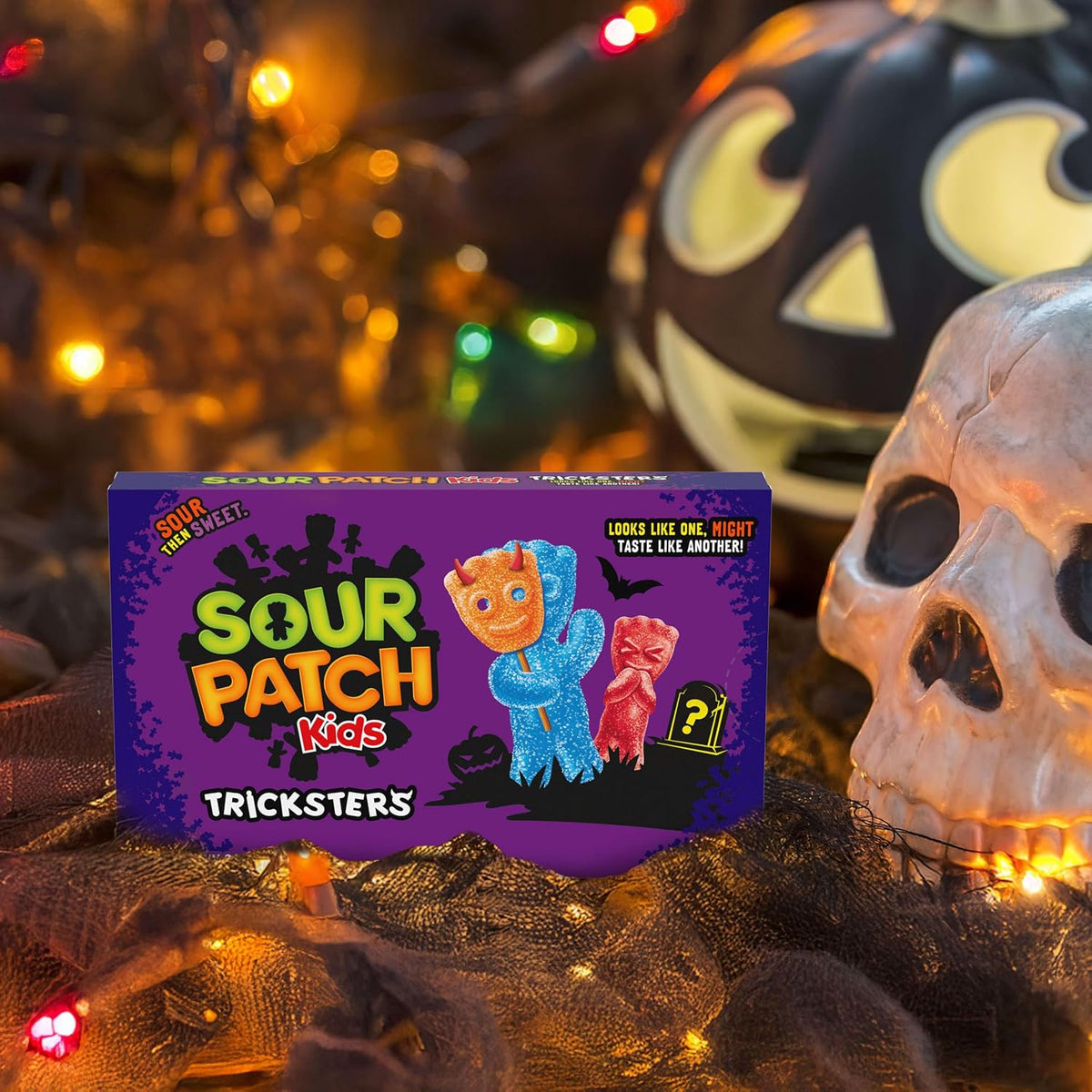 SOUR PATCH KIDS Tricksters Soft & Chewy Gummy Halloween Candy, 12 X 3.52 Oz