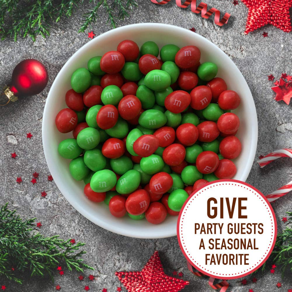 M&M'S Peanut Christmas Candy, Chocolate Christmas Stocking Stuffers, Red and Green Candy Bulk 38 Oz Bag