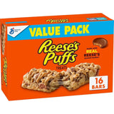 REESE'S Puffs Cereal Treat Bars, Peanut Butter and Cocoa, Snack Bars, Value Pack, 16 Ct