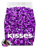 Dark Chocolate Kisses Bulk - 200 Pieces Dark Chocolate Individually Wrapped Purple Kisses Candy Bulk - 2 Pounds