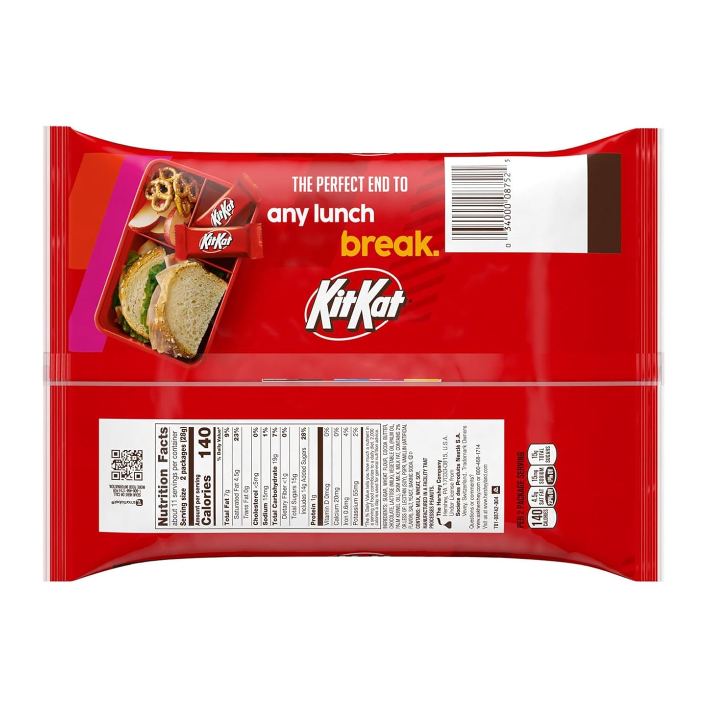 KIT KAT Milk Chocolate Wafer Snack Size, Easter Candy Bag, 10.78 Oz