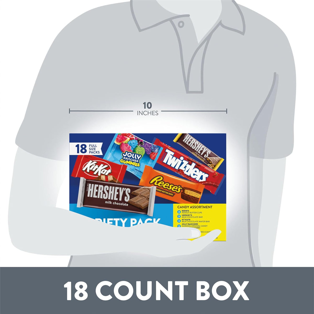 Hershey Assorted Flavored Candy Variety Pack, 31.5 Oz (18 Packs)