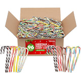 Taboom Bulk Assorted Candy Cane 96 Count - Christmas Candy Canes Variety Fruity Flavors Cherry, Lemon, & Hot Cocoa Holiday Colorful Candy Bulk