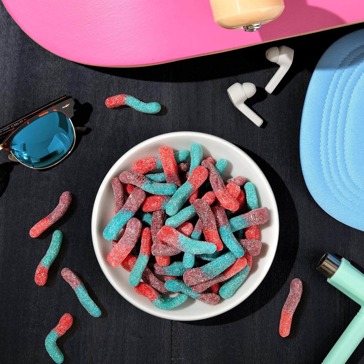 Trolli Sour Brite Crawlers Very Berry Candy, Sour Gummy Worms, Bulk, 5 Lb