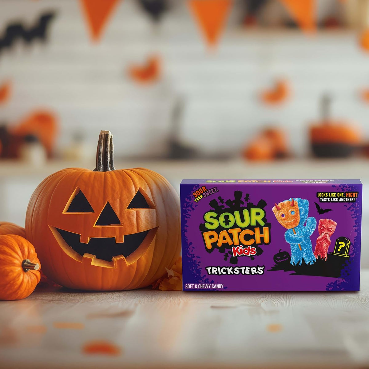 SOUR PATCH KIDS Tricksters Soft & Chewy Gummy Halloween Candy, 12 X 3.52 Oz