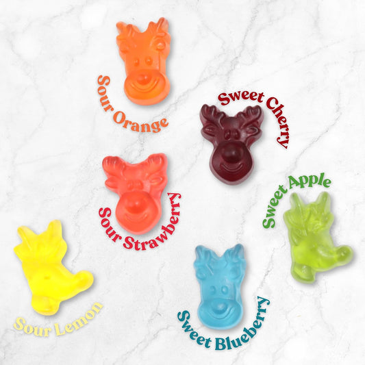 Haribo Reindeer Christmas Gummies, Sweet and Sour Candy, Stocking Stuffer Gifts, 4 Ounces (Pack of 3)