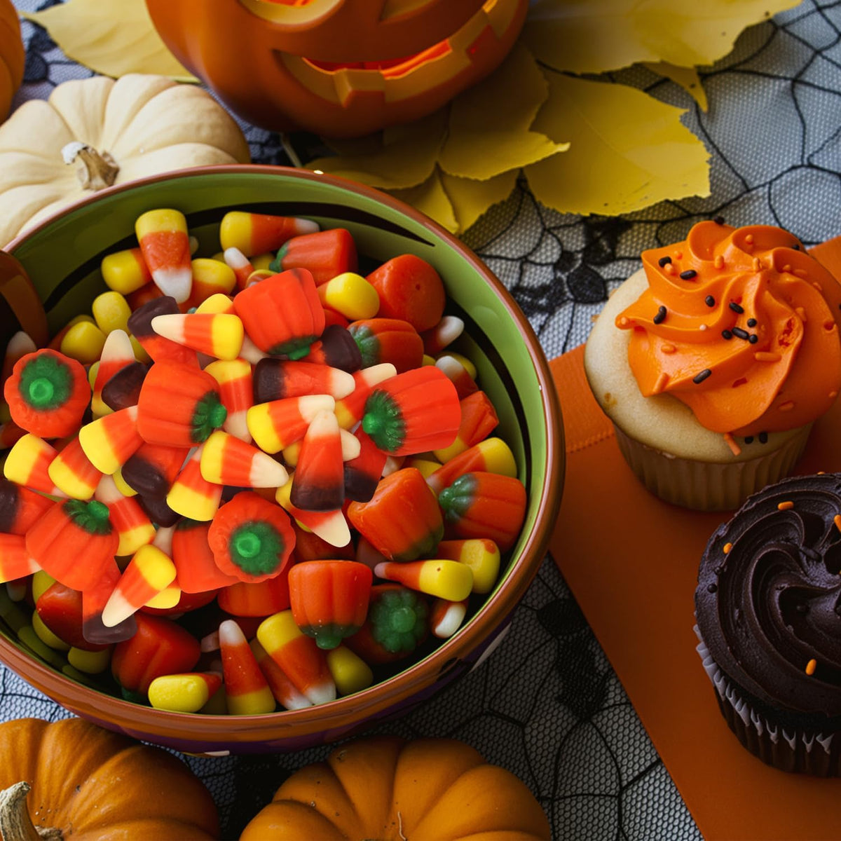 Bulk Autumn Mix Candy 4 Pound Bag - Assorted Fall Flavors, Classic & Harvest Candy Corn, Pumpkin Shaped Halloween Candies