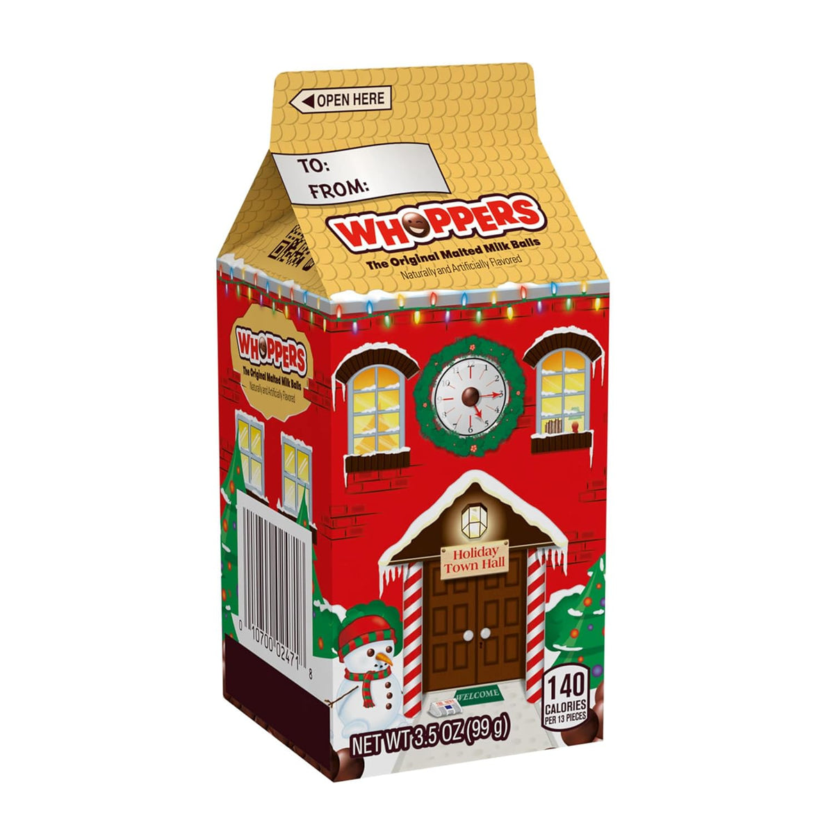 WHOPPERS Malted Milk Balls Chocolate Candy Carton, 3.5 Oz