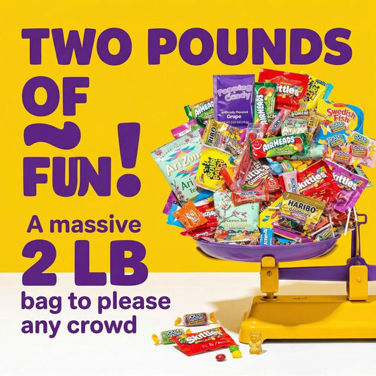 Ultimate Assorted Candy Party Mix - 2 LB Bag - Mega Variety Bulk Assortment - Individually Wrapped Candy