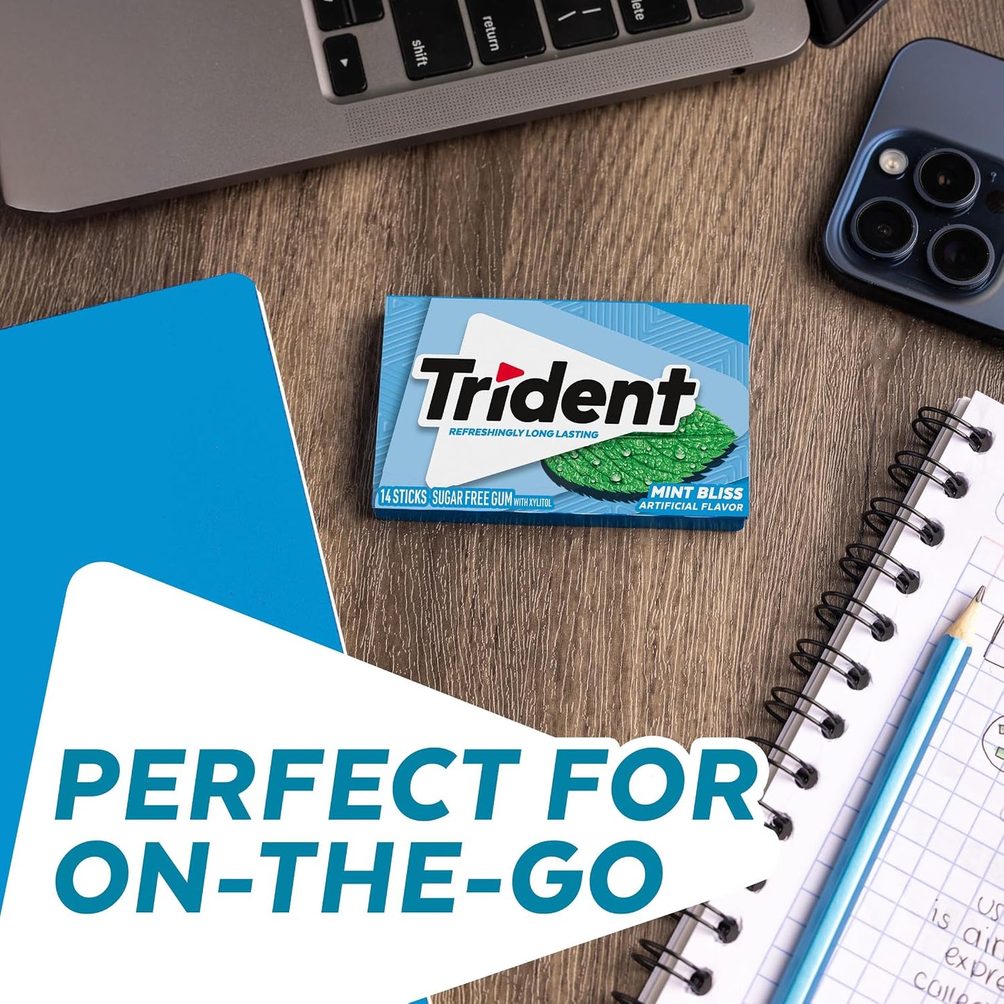 Trident Mint Bliss Sugar Free Gum, 12 Packs of 14 Pieces (168 Total Pieces)