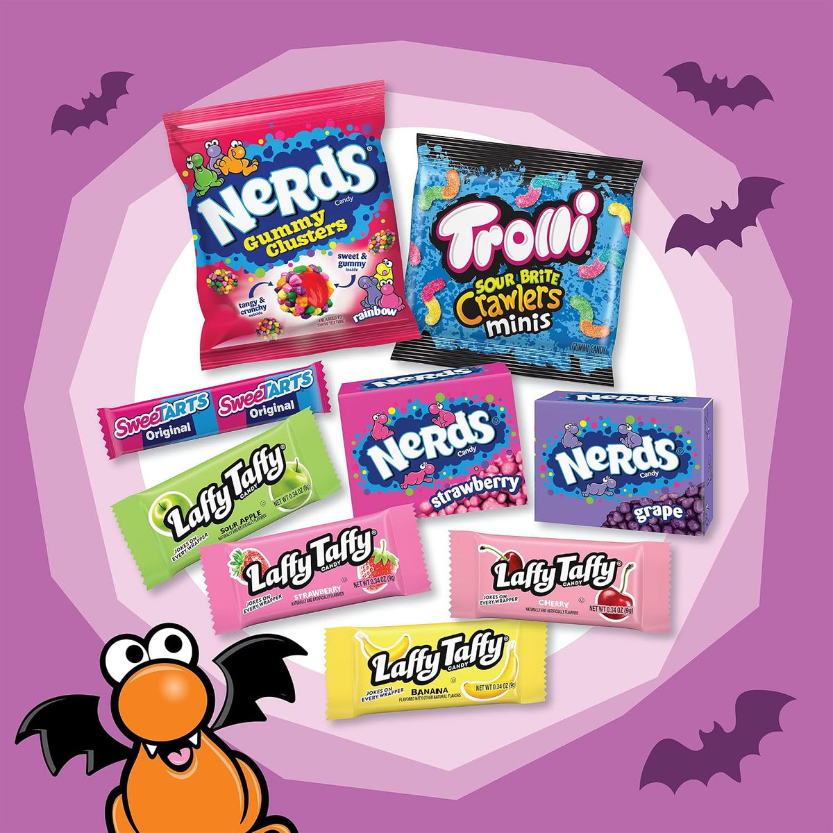 Nerds Core Winners Halloween Candy Variety Bag, Trick or Treat, 180 Ct