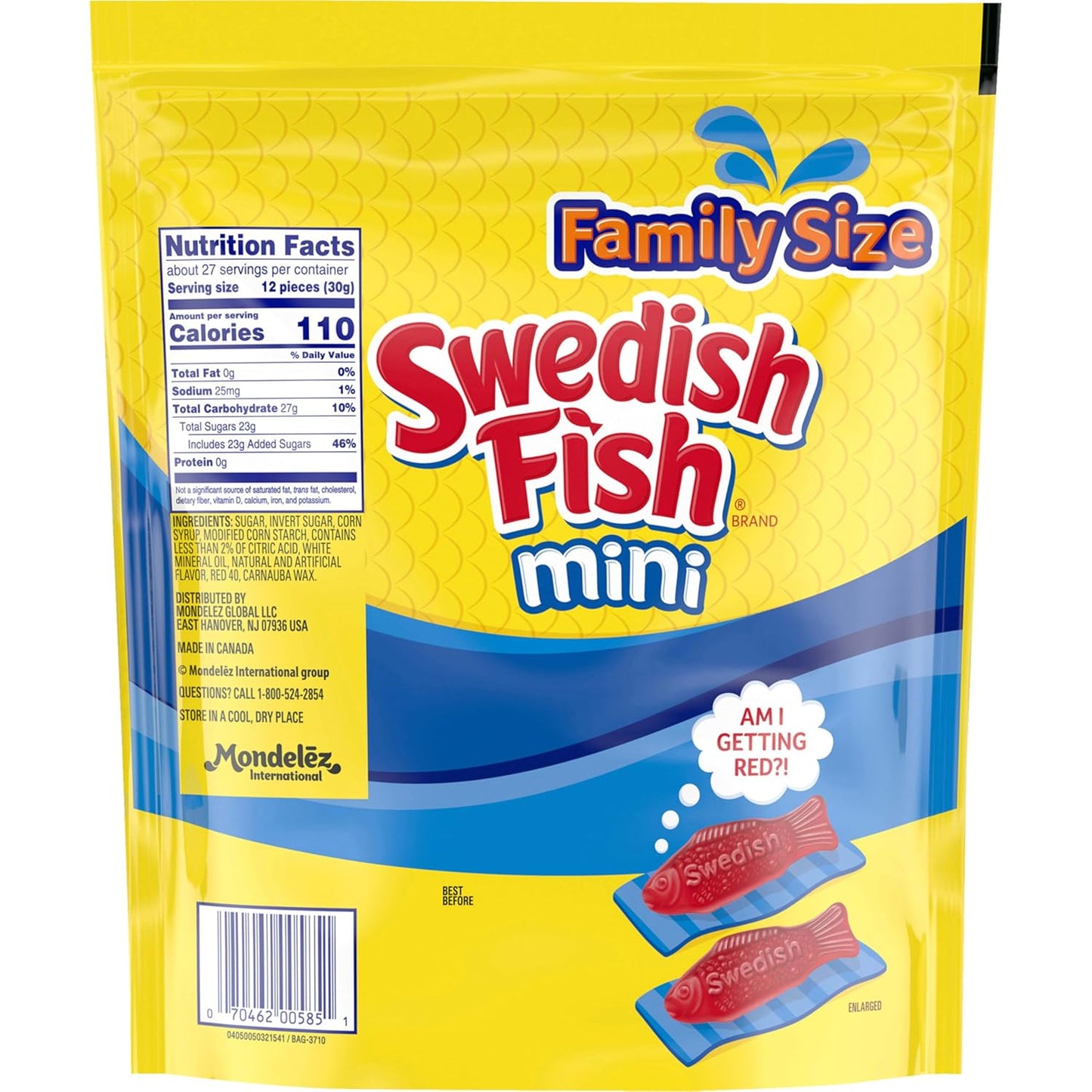 SWEDISH FISH Mini Soft Chewy Candy, Family Size, 1.8 Lb Bag