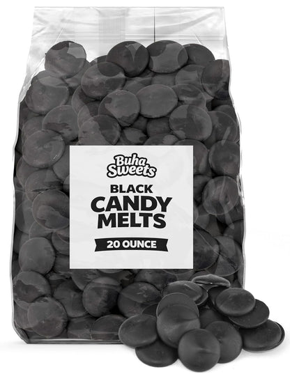 Bulk Black Candy Melts 20 Ounce - Vanilla Flavor Baking & Candy Coating Melting Wafers
