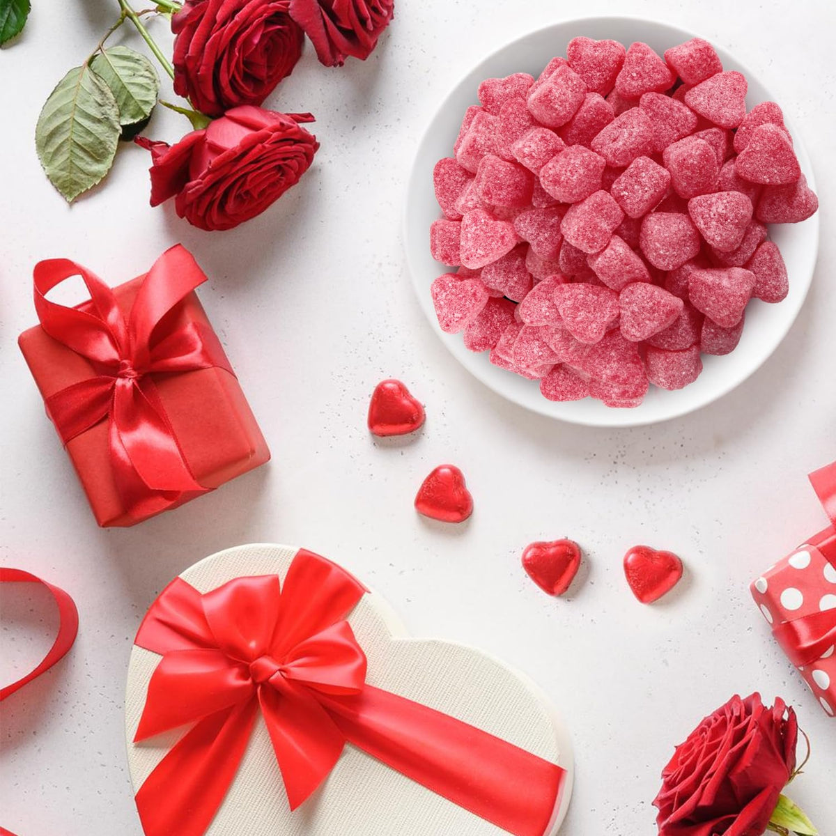 Mother'S Day Sour Cherry Jelly Hearts Candy, Bulk, 1 Lb