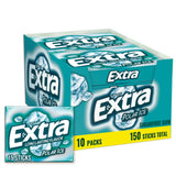 EXTRA Polar Ice Chewing Gum Packs, Sugar Free Gum in Bulk with Strong Mint Flavor for Freshening Breath, 15 Sticks (10 Pack)