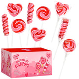 30 Pack Valentines Day Lollipops – Individually Wrapped Heart, Swirl, Twist Suckers – Strawberry, Raspberry, Tutti Frutti Delicious Flavors