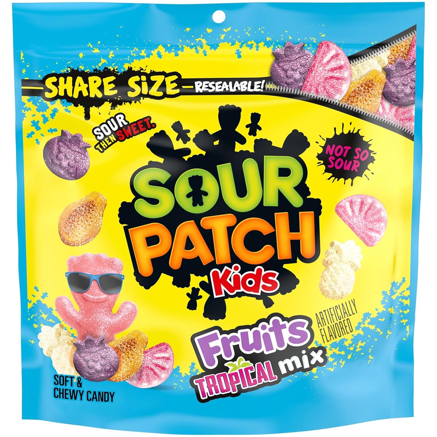SOUR PATCH KIDS Fruits Tropical Mix Soft & Chewy Gummy Candy, 11.11 Oz