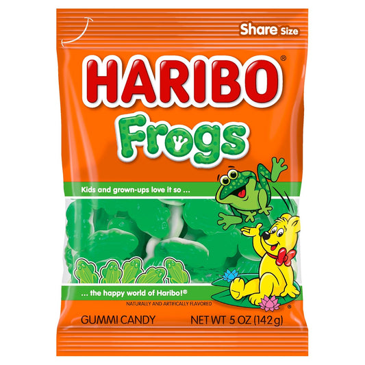 Haribo Gummi Candy, Frogs, 5 Ounce