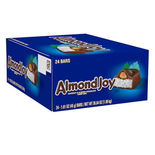 ALMOND JOY Coconut & Almond Chocolate Candy Bars, 1.61 Oz, 24 Ct