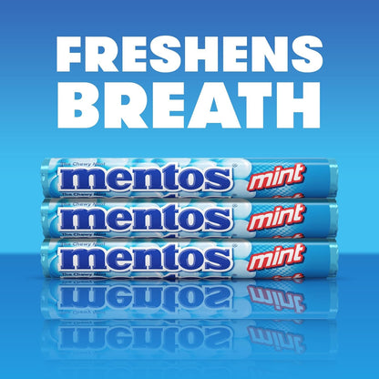 Mentos Chewy Mint Candy Roll, Mint Candies, 14 Pieces per Roll, 15 Count Party Pack