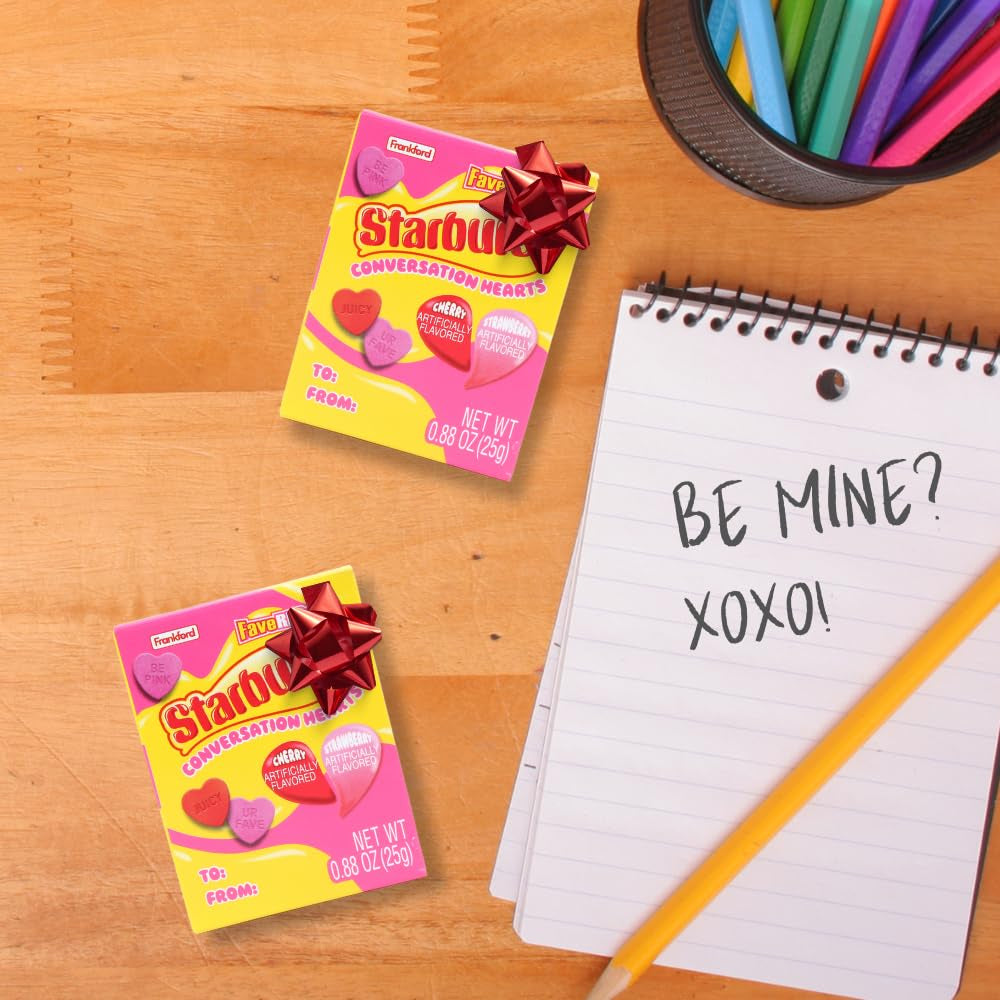 Starbursts Conversation Hearts, Classic Valentine's Day Candy (Pack of 4)